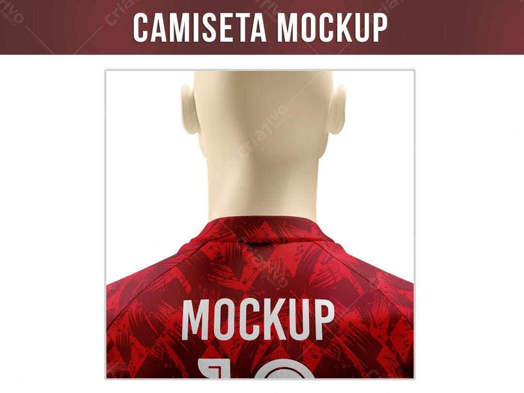 Mockup Camiseta Vermelha com Design Abstrato
