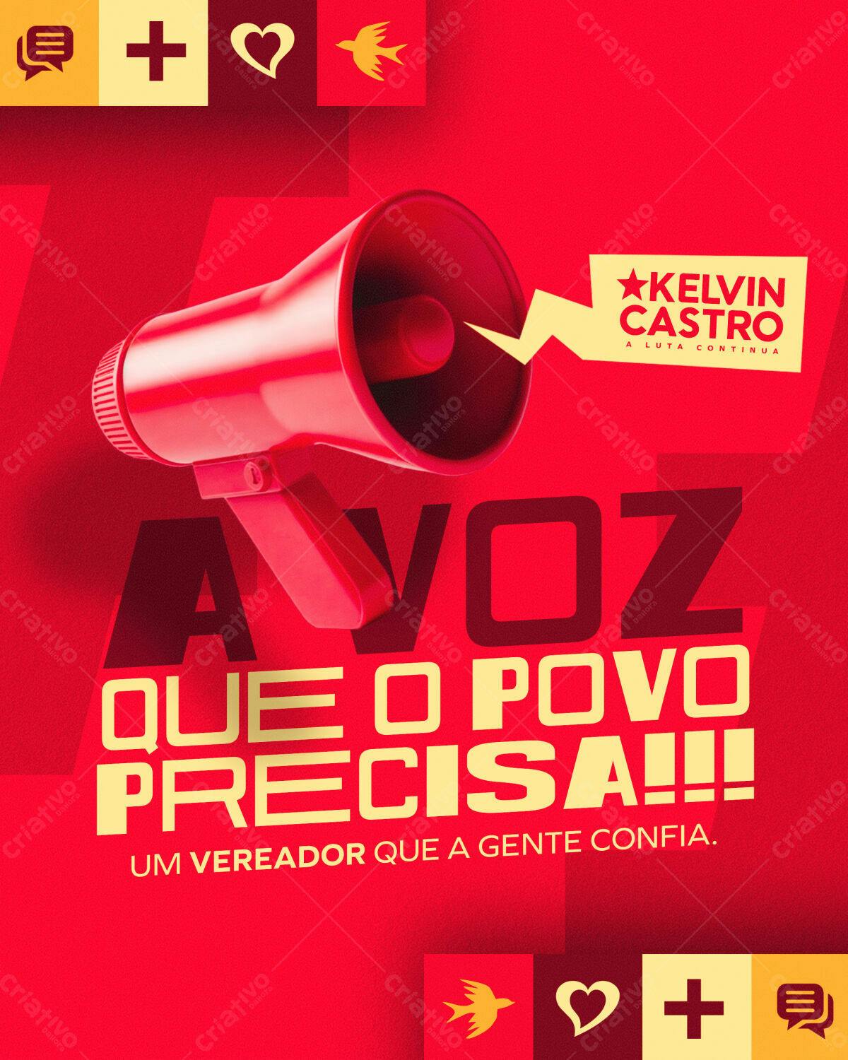 Flyer Eleições Kelvin Castro PSD Editável