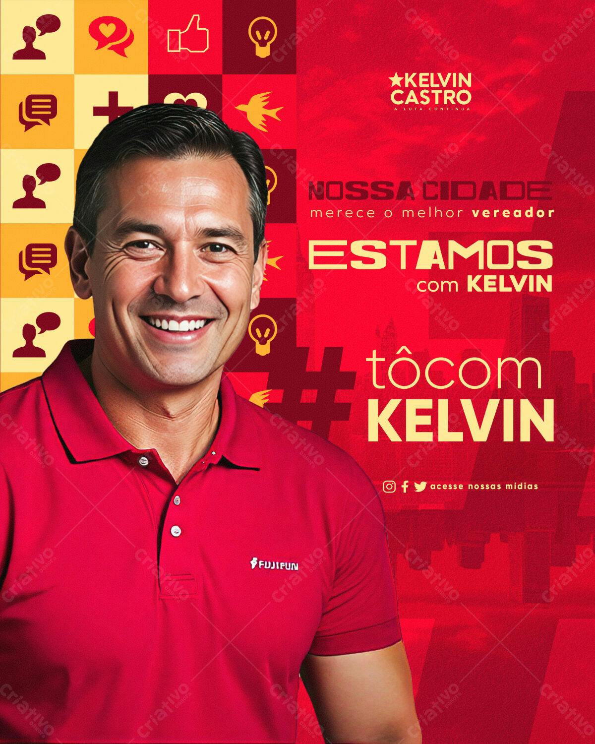 Flyer Eleitoral para Candidato PSD Editável