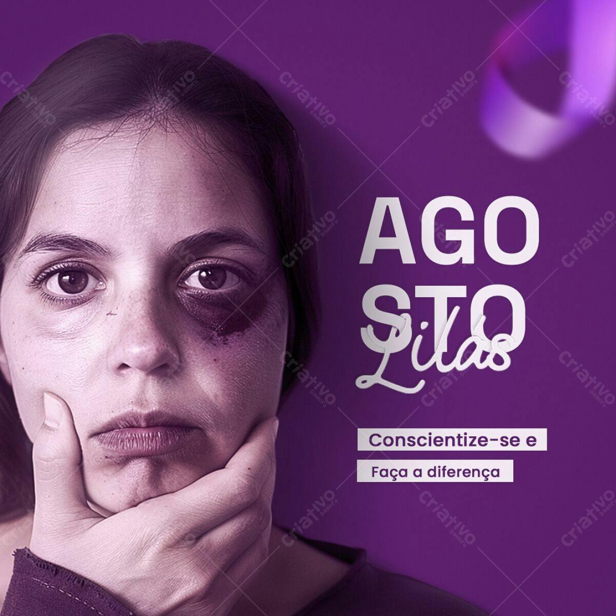Post Agosto Lilás PSD Editável