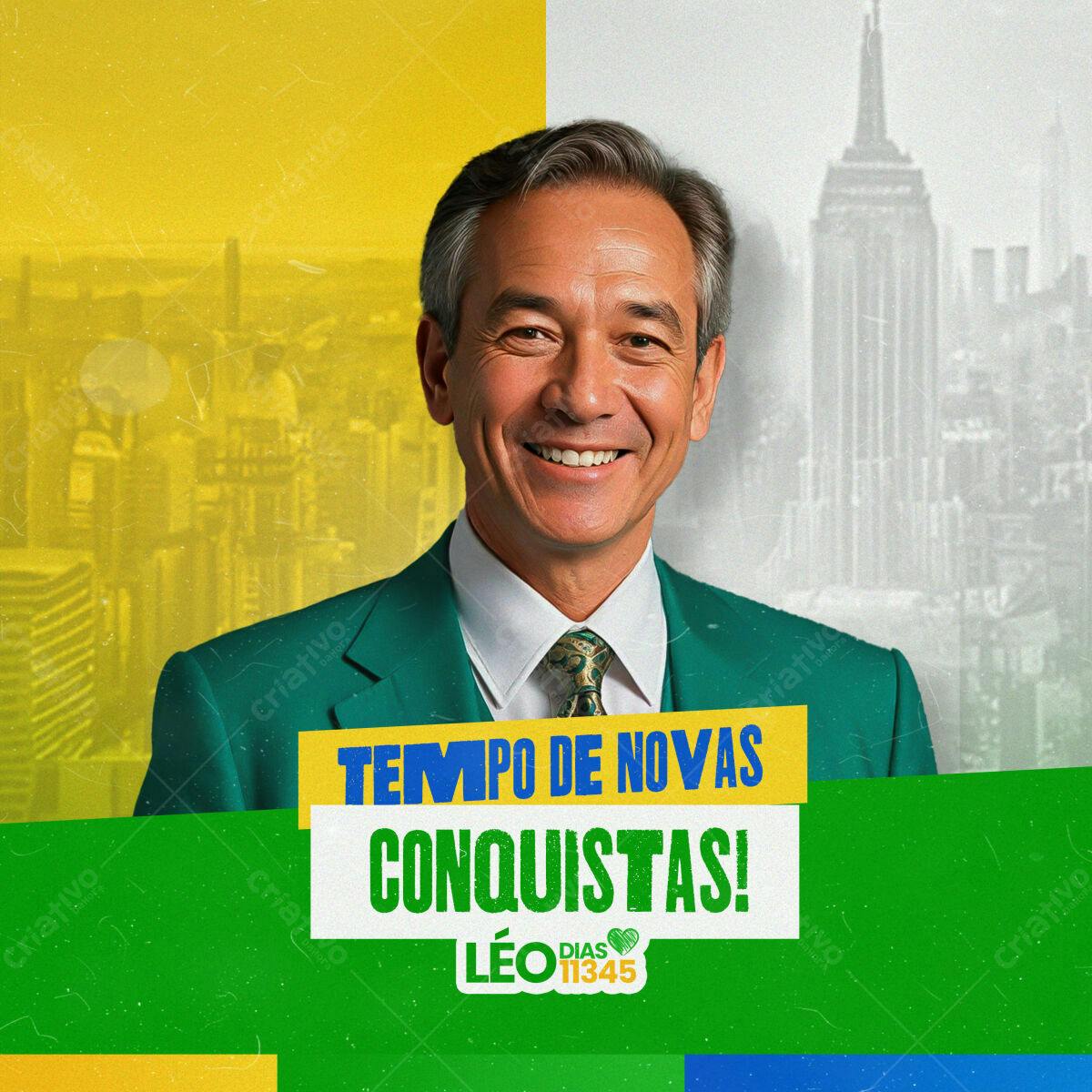 Postagem para Redes Sociais Tempo de Novas Conquistas PSD Editável