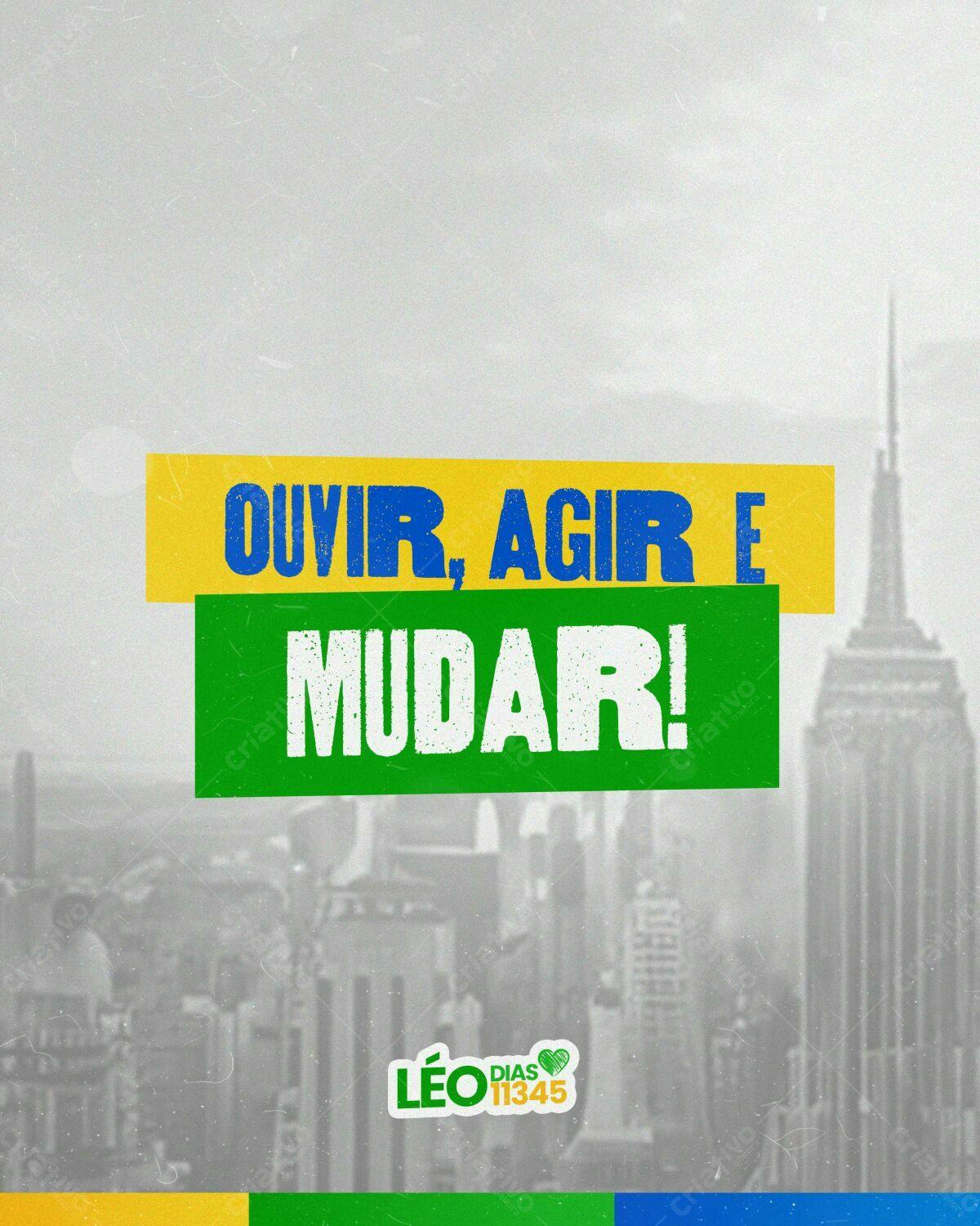 Post para Redes Sociais - Ouvir, Agir e Mudar PSD Editável