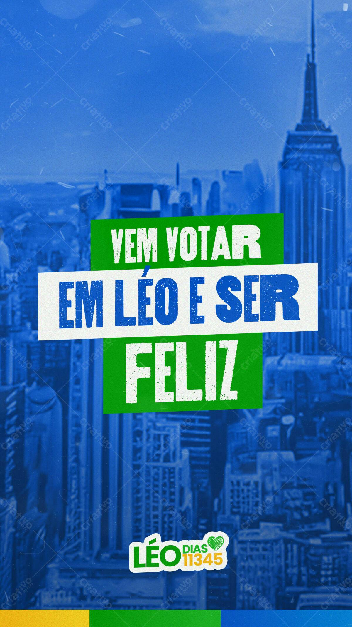 Flyer para Campanha Eleitoral Léo Dias PSD Editável