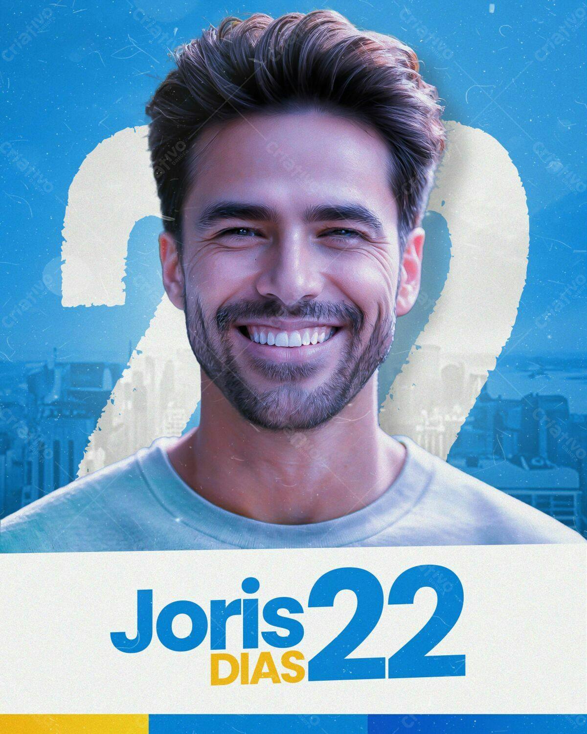 Flyer de Campanha Política Joris 22 Dias PSD Editável