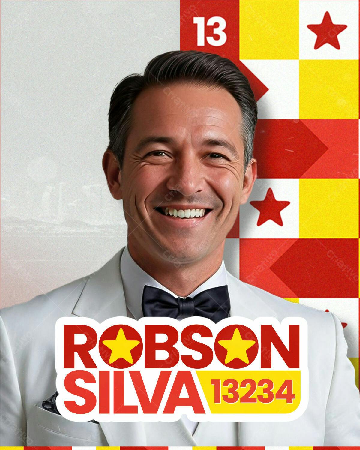Cartaz Eleitoral Robson Silva 13234 PSD Editável
