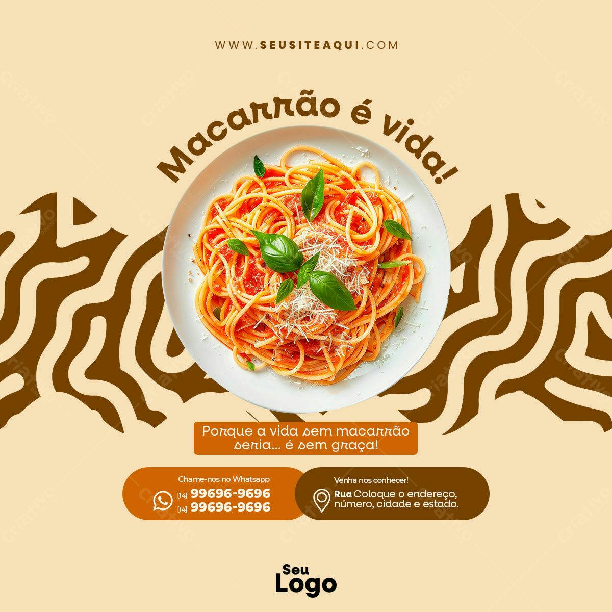 Flyer para Restaurante de Macarrão PSD Editável