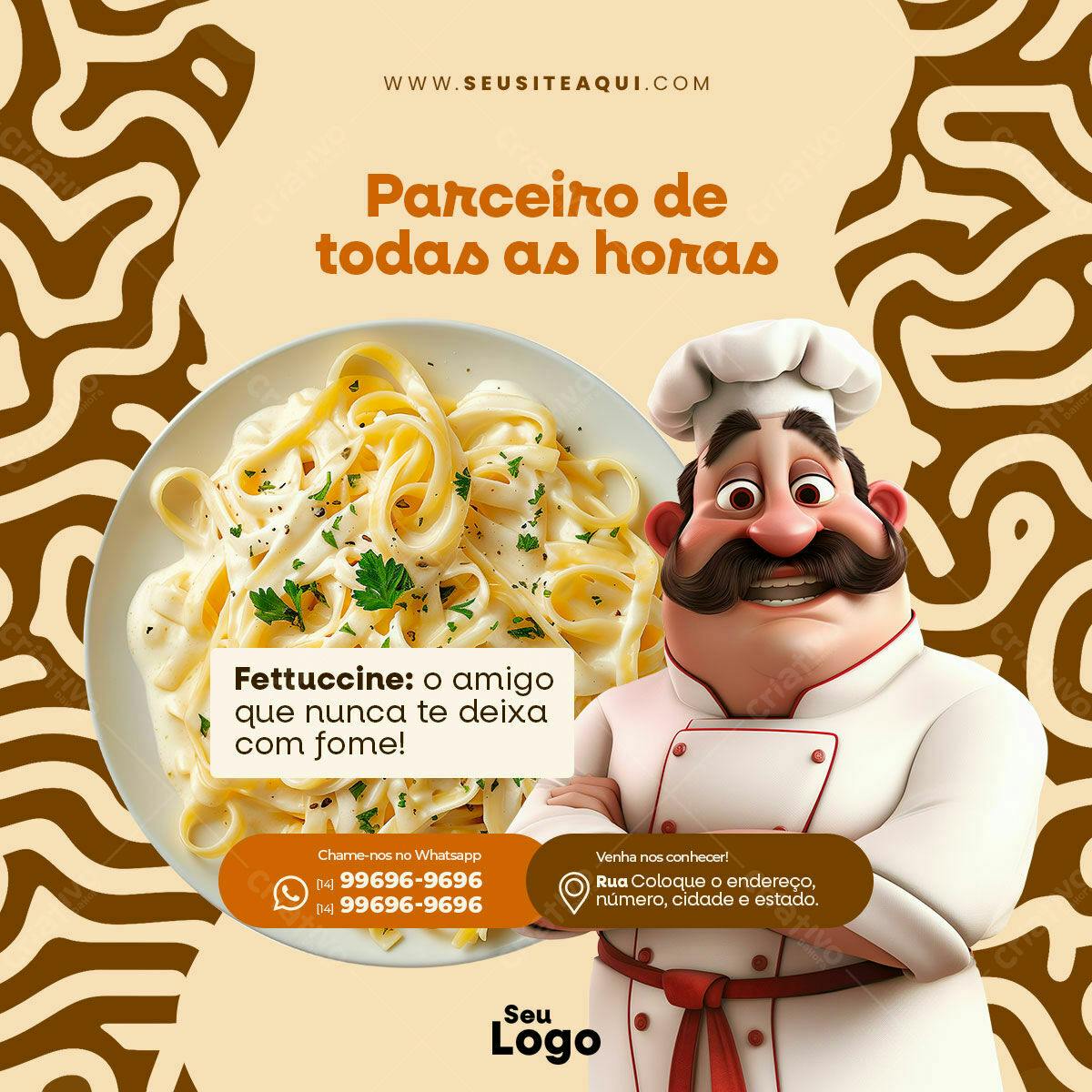 Postagem de Redes Sociais para Restaurante PSD Editável