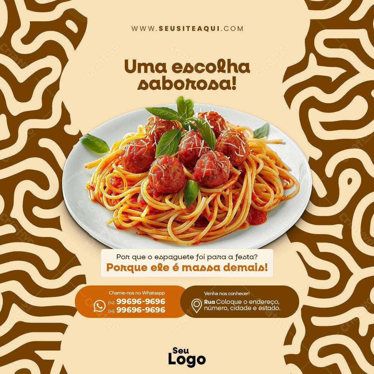 Postagem para Redes Sociais de Restaurante PSD Editável