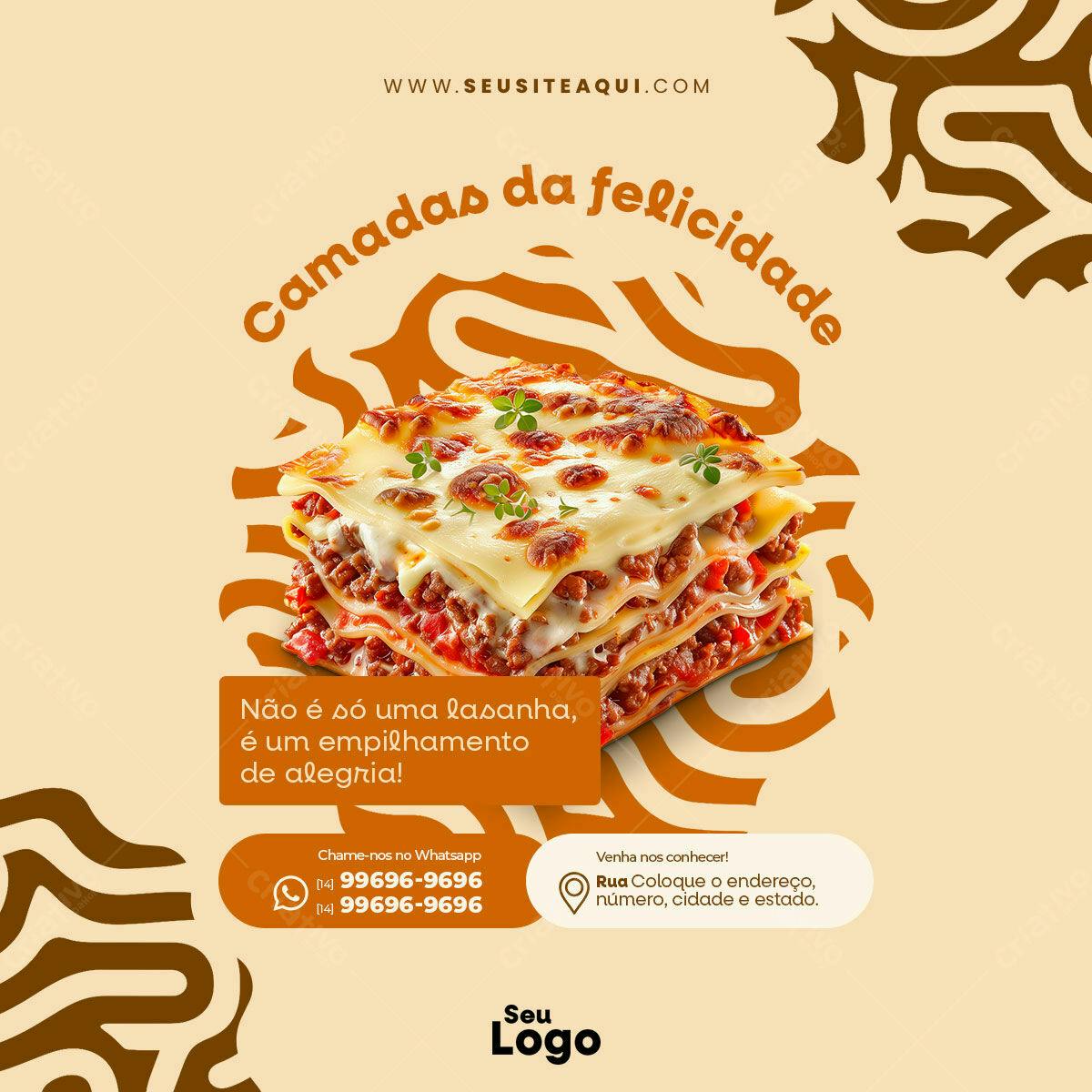 Postagem Instagram Lasanha PSD Editável