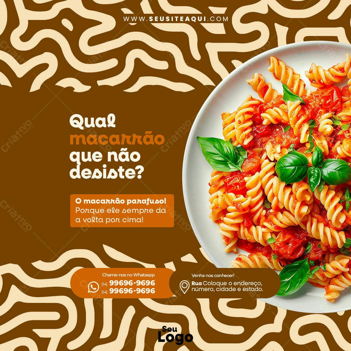 Flyer para Restaurante de Macarrão PSD Editável