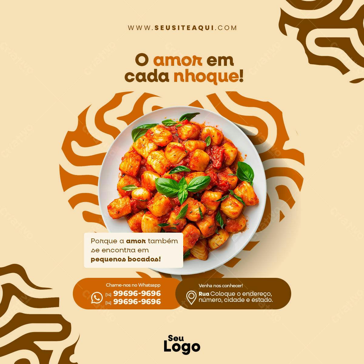 Postagem Instagram Cardápio de Nhoque PSD Editável