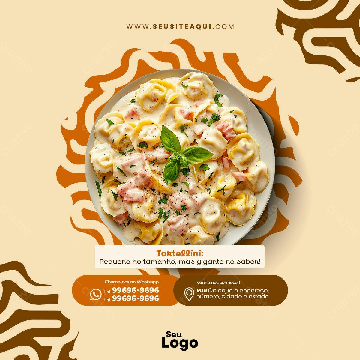 Postagem Instagram para Restaurante Tortellini PSD Editável