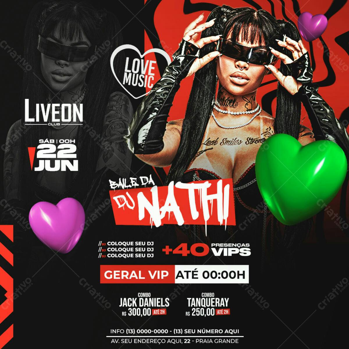 Flyer Baile da Nathi PSD Editável
