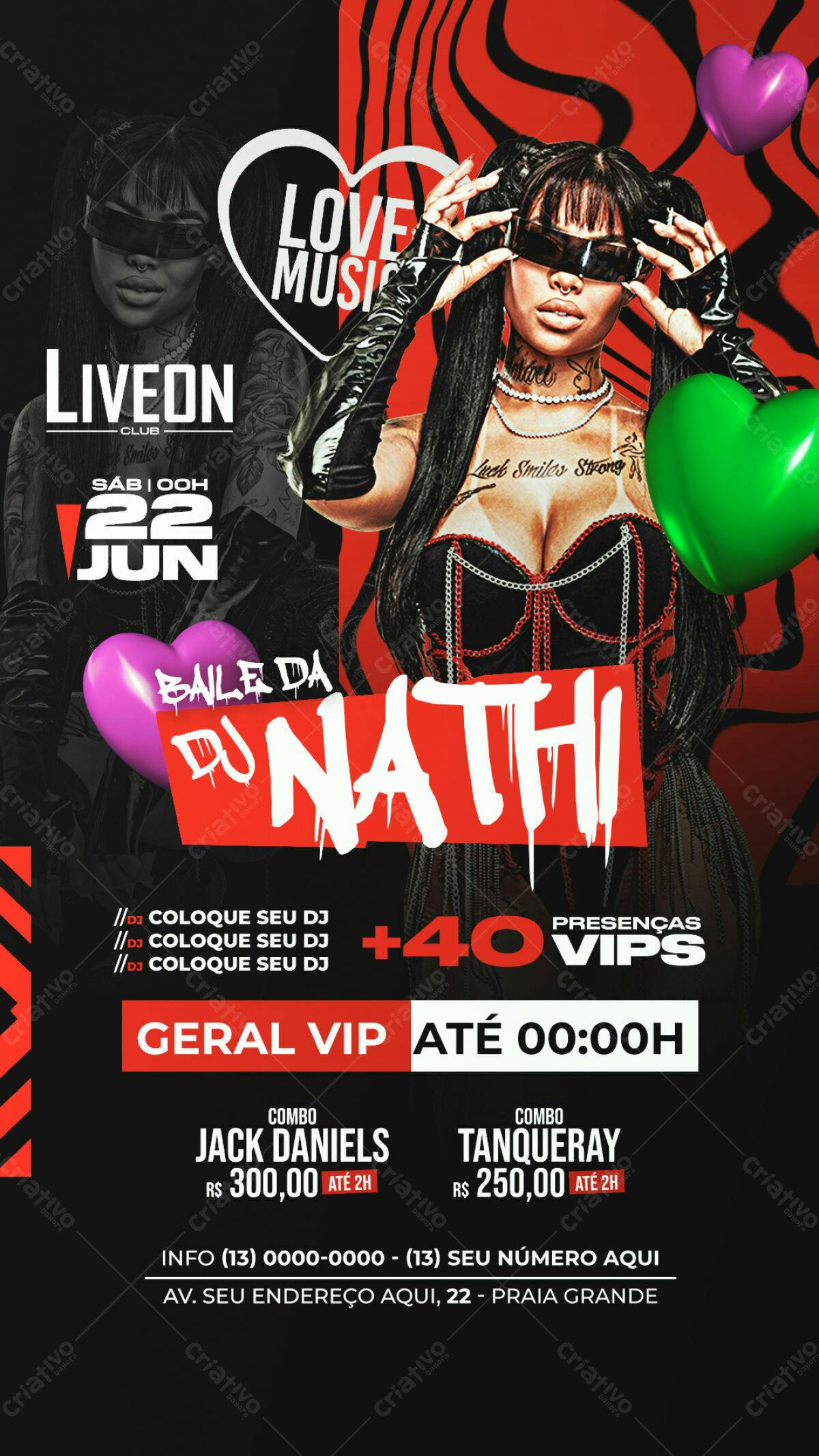 Flyer Festa Baile da DJ Nathi PSD Editável