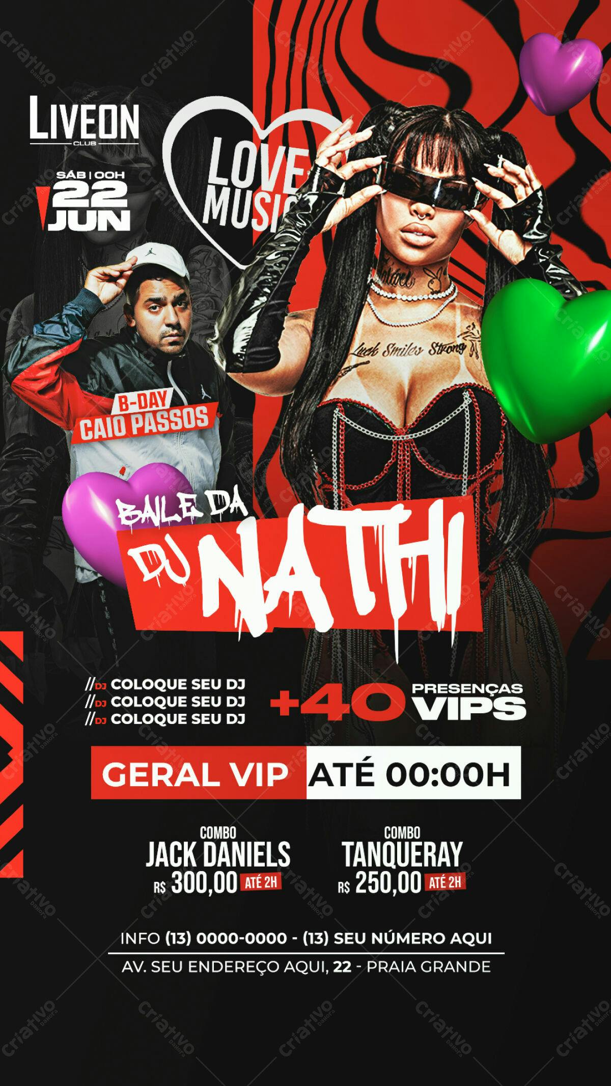Flyer Festa Love Music DJ Nathi PSD Editável