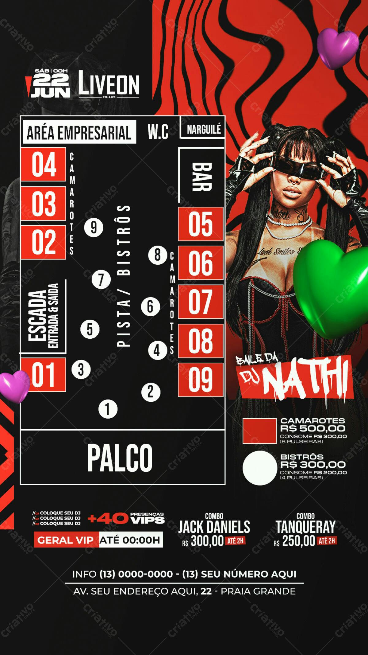 Flyer Festa Liveon com Nath PSD Editável