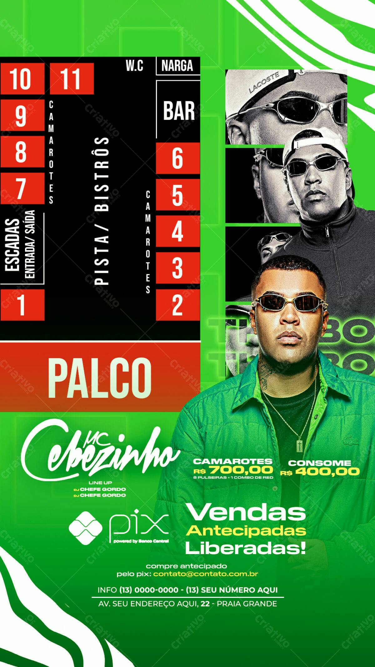 Flyer Festa MC Cebolinha PSD Editável