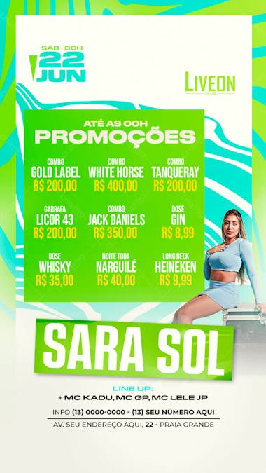 Baile funk sara sol story valores