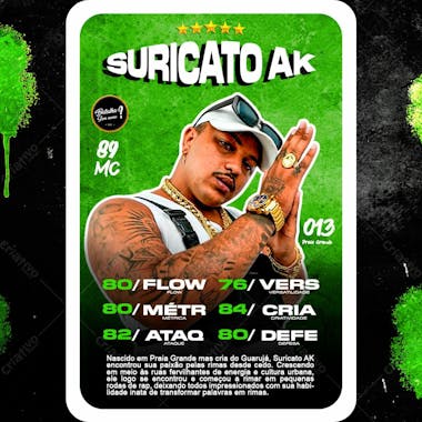 Card mc artista cantor