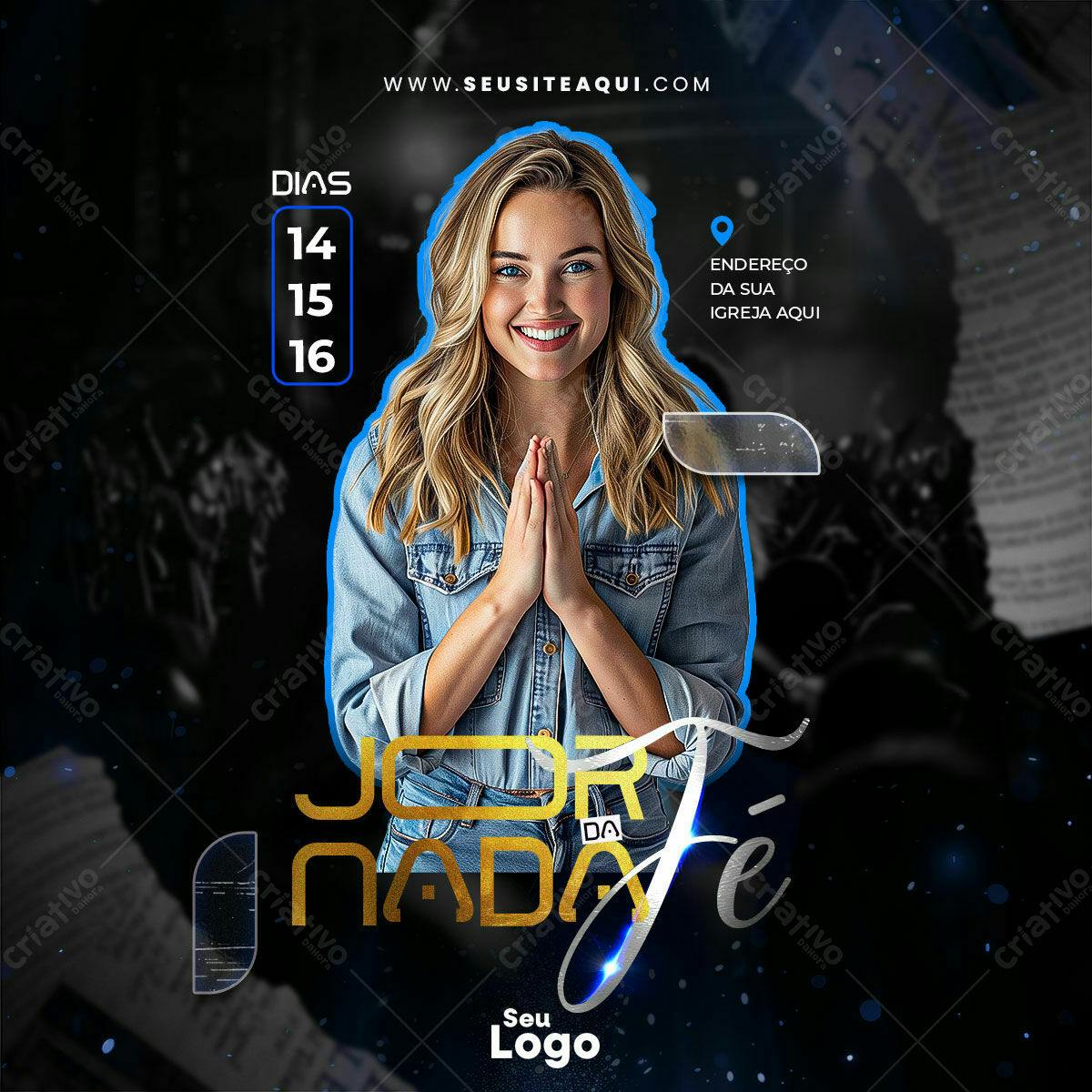 Flyer para Evento de Fé PSD Editável