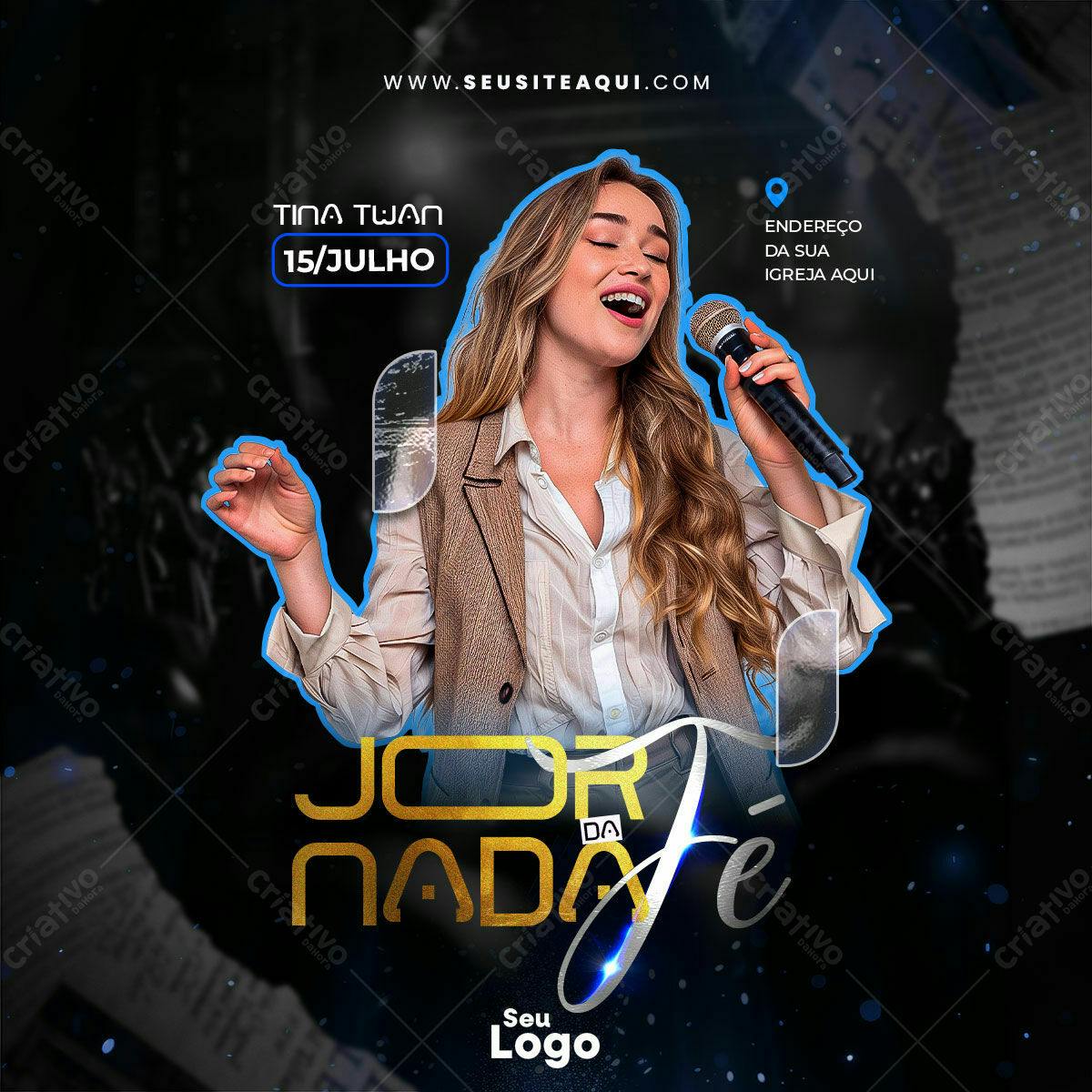Flyer para Show Gospel Tina Twan PSD Editável