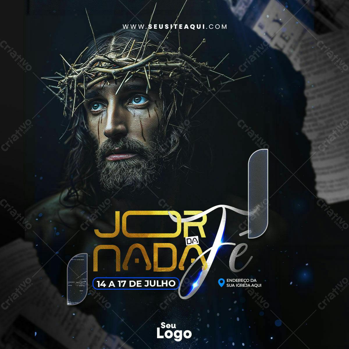 Flyer para Jornada da Fé PSD Editável
