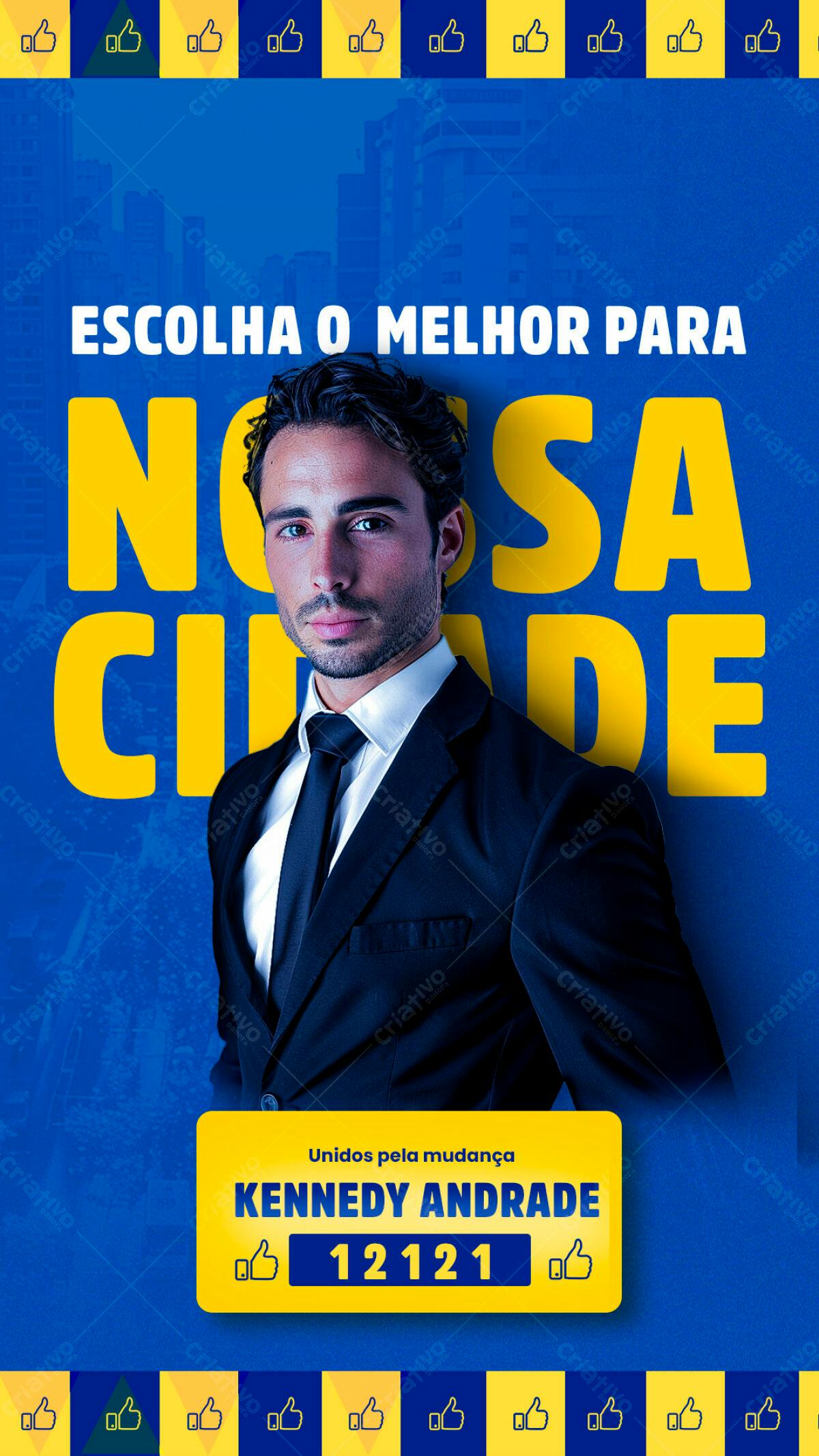 Flyer Eleitoral PSD Editável para Campanha Política