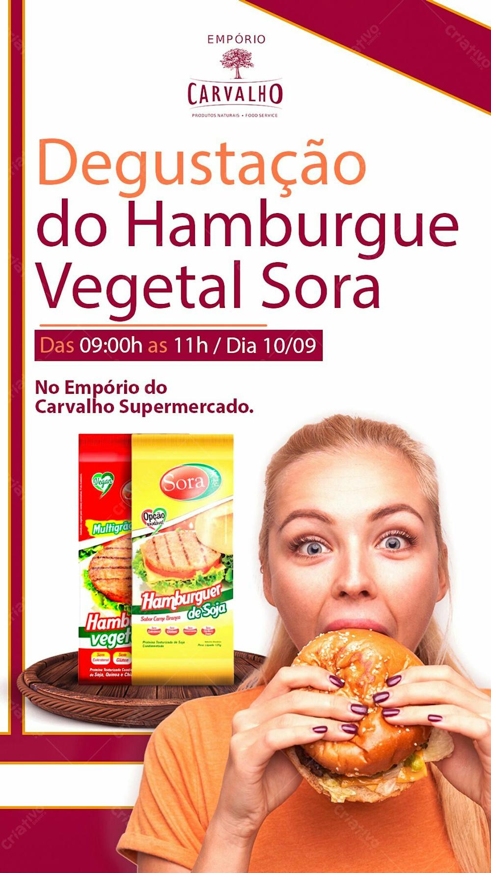 Degustação Hamburguer Delivery Supermercado Story