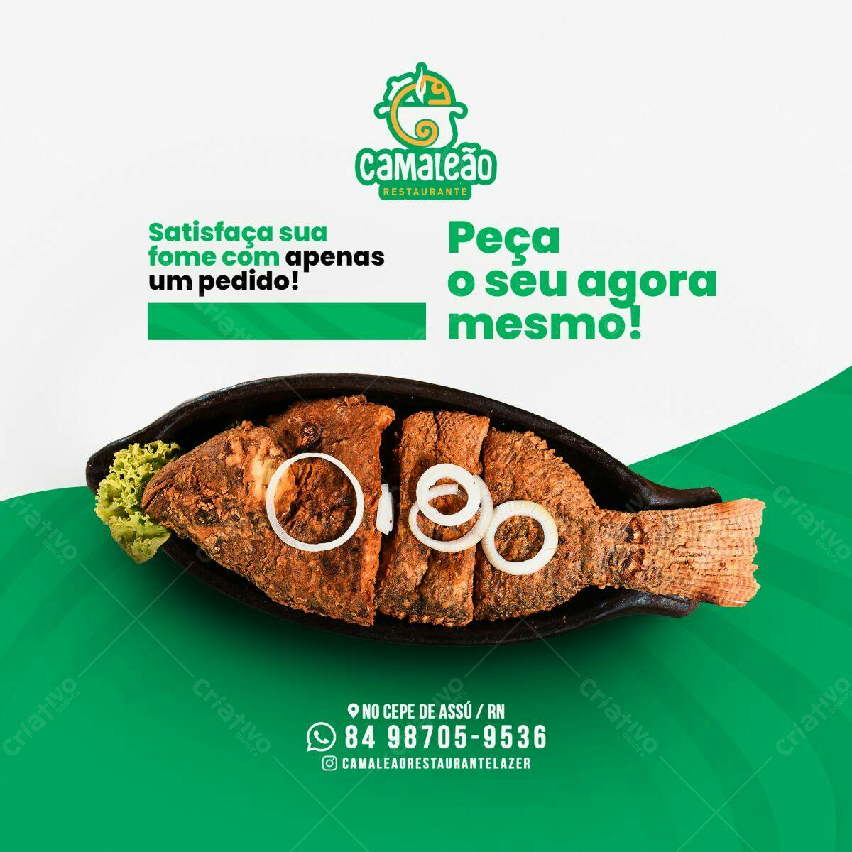 Cardápio Restaurante Camaleão PSD Editável