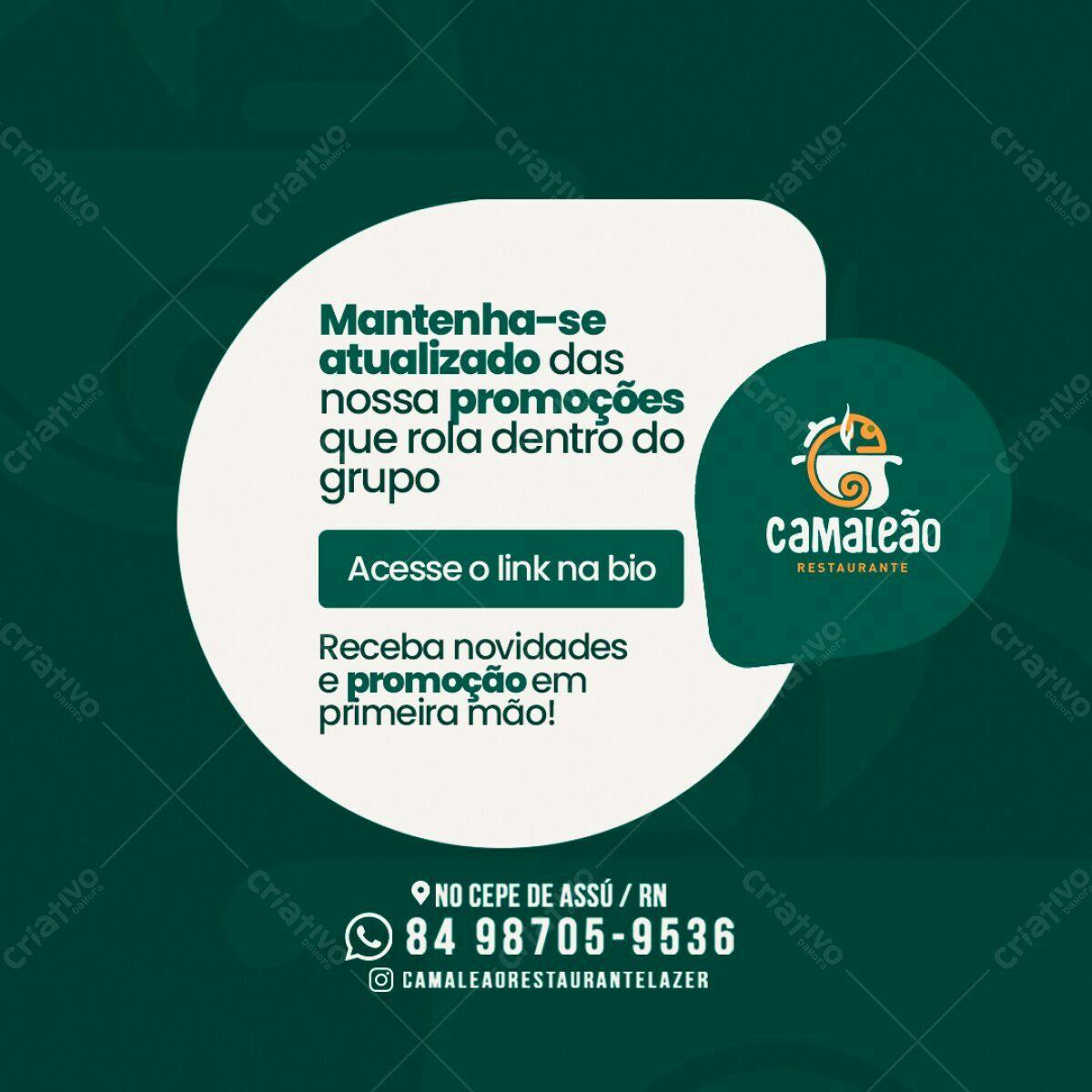 Post para Redes Sociais Restaurante PSD Editável