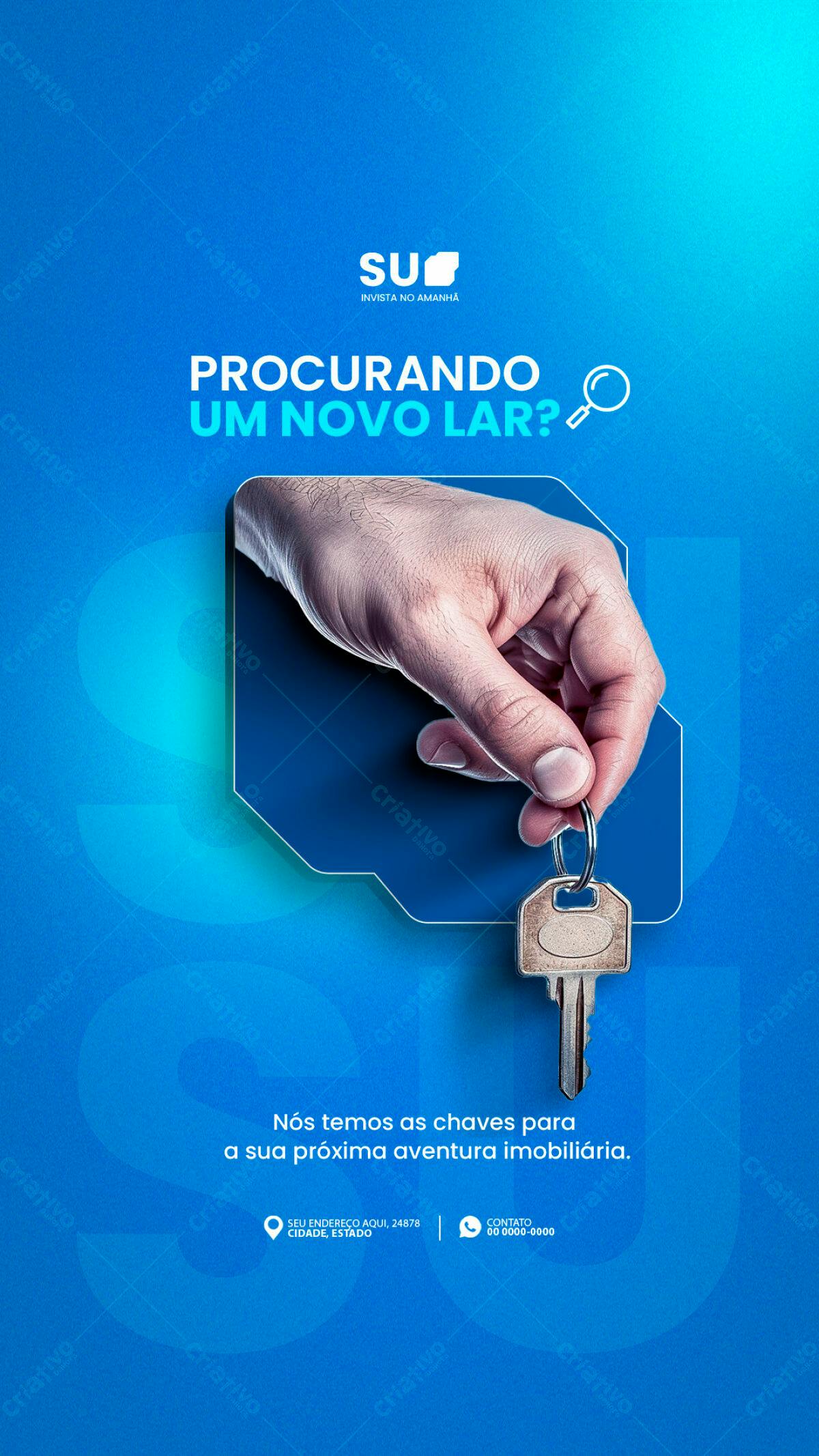 Flyer Imobiliário para Busca de Imóveis PSD Editável