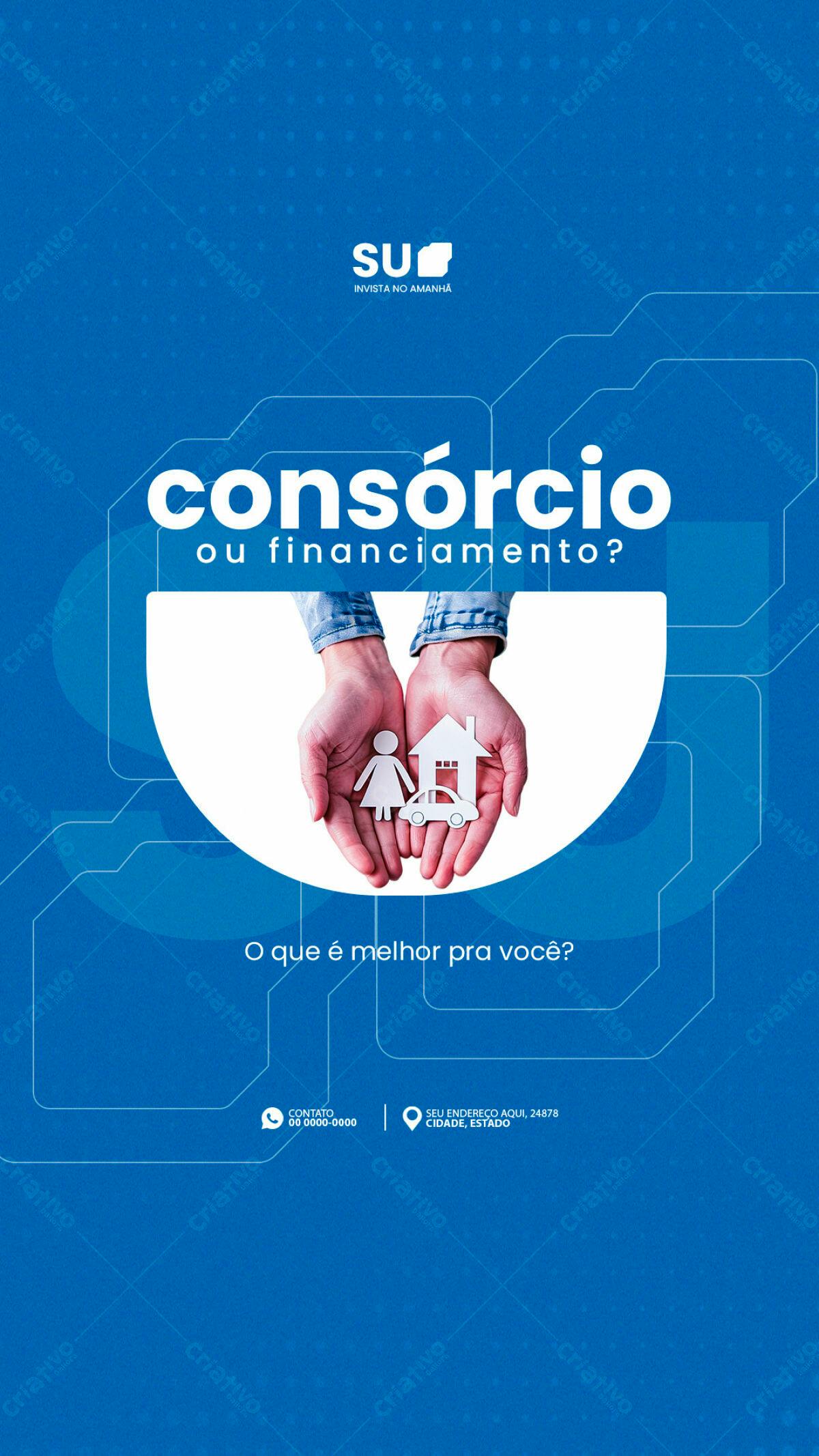 Flyer Consórcio x Financiamento PSD Editável