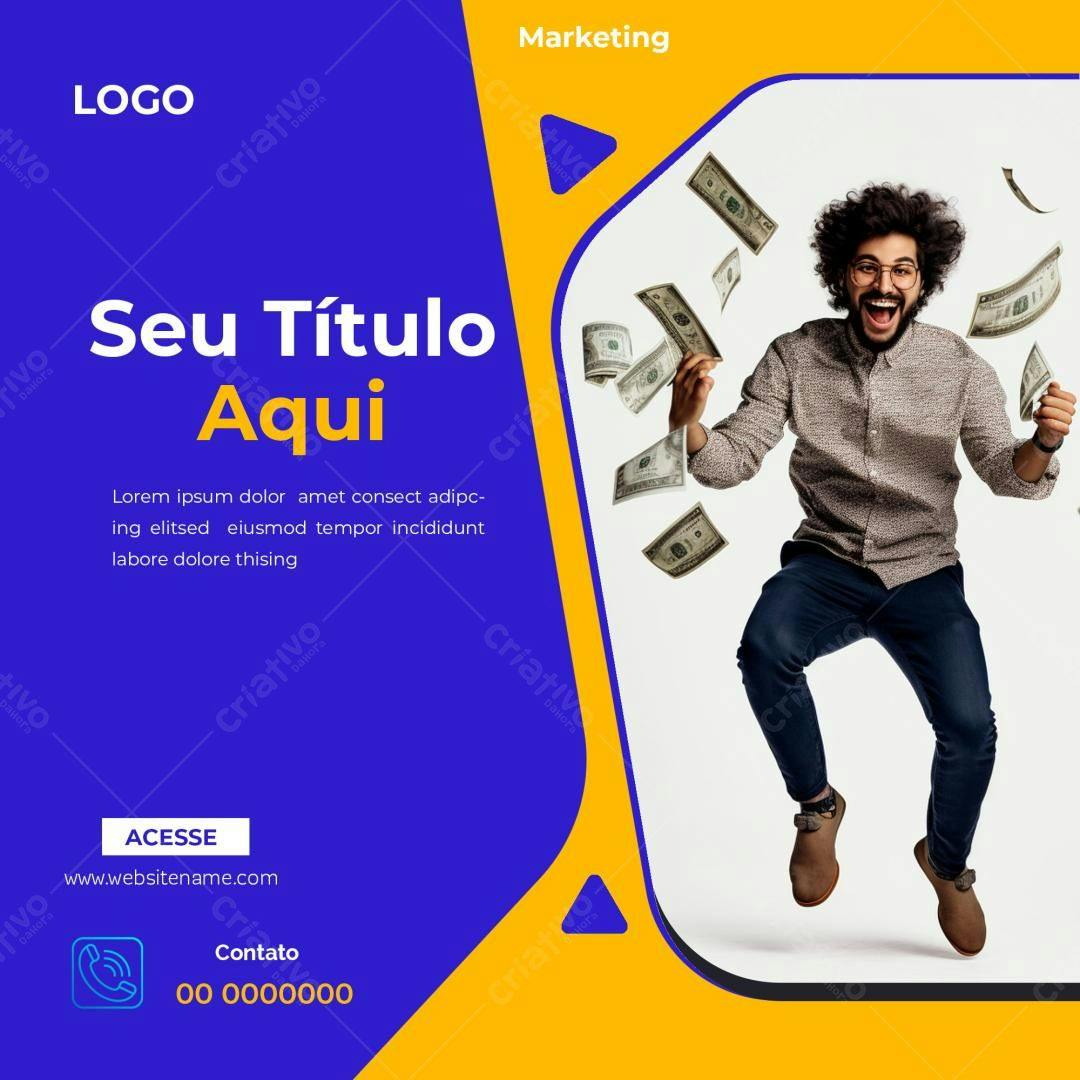 Postagem de Mídias Sociais para Marketing Financeiro PSD Editável
