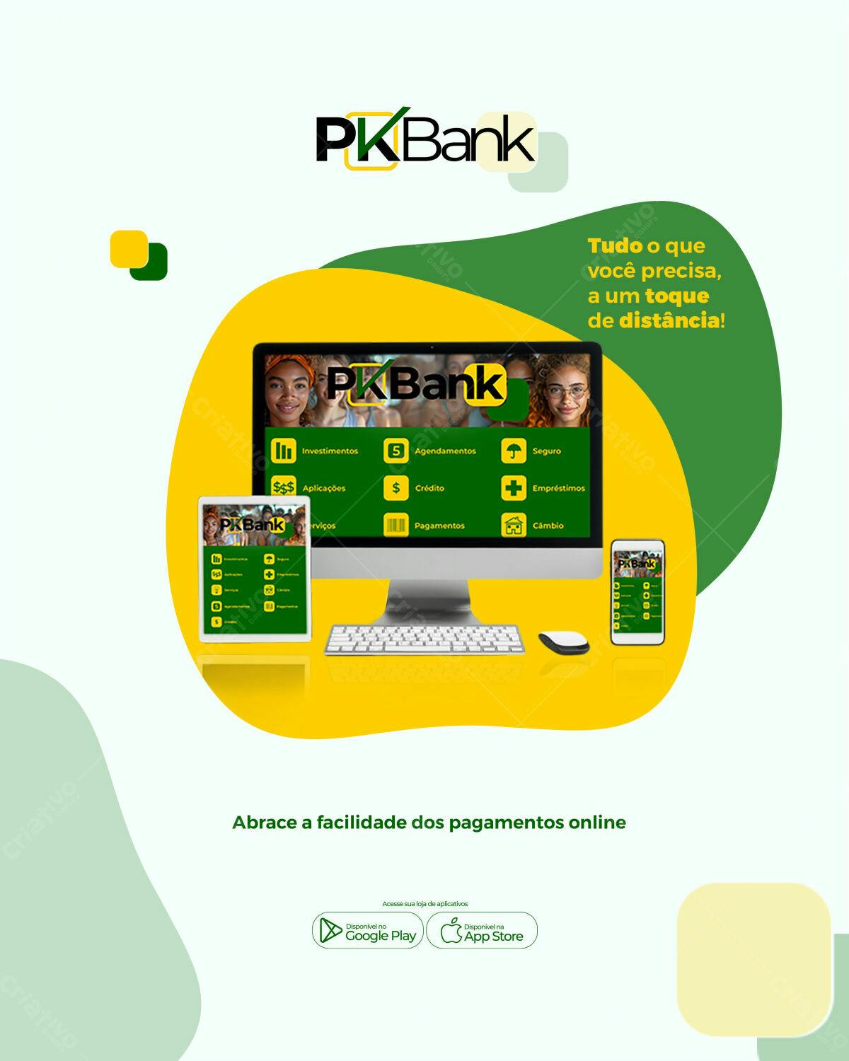 Mockup Aplicativo Bancário PSD Editável