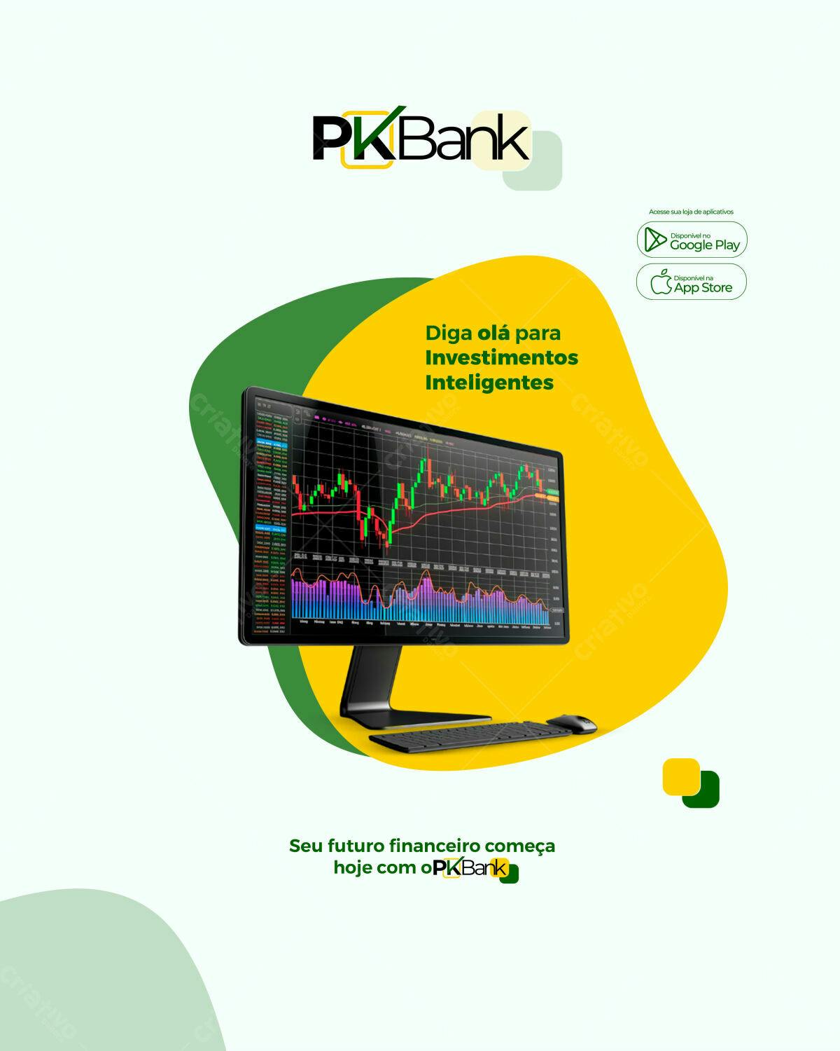 Banner Investimentos Inteligentes PKBank PSD Editável