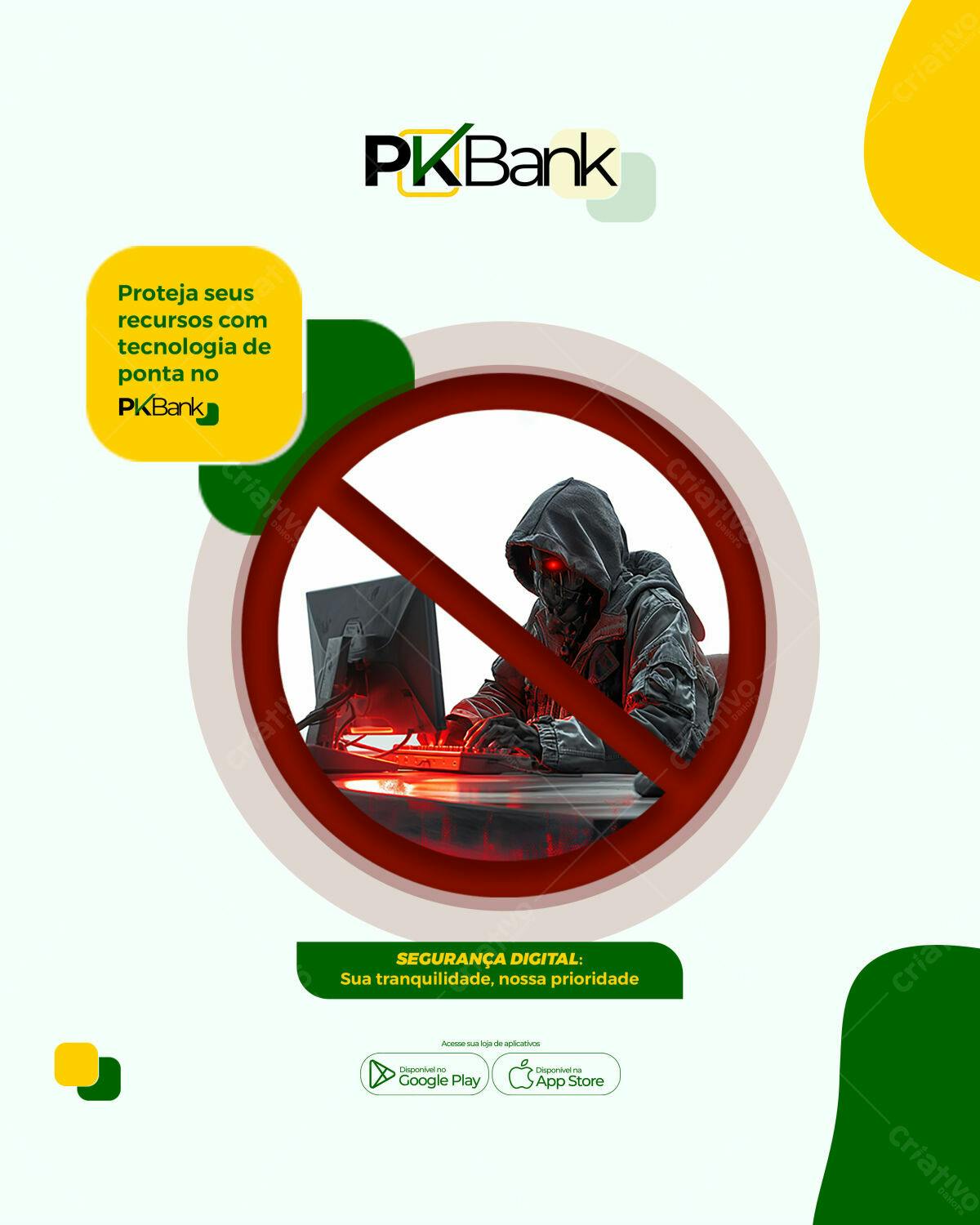 Flyer Segurança Digital para Banco PSD Editável