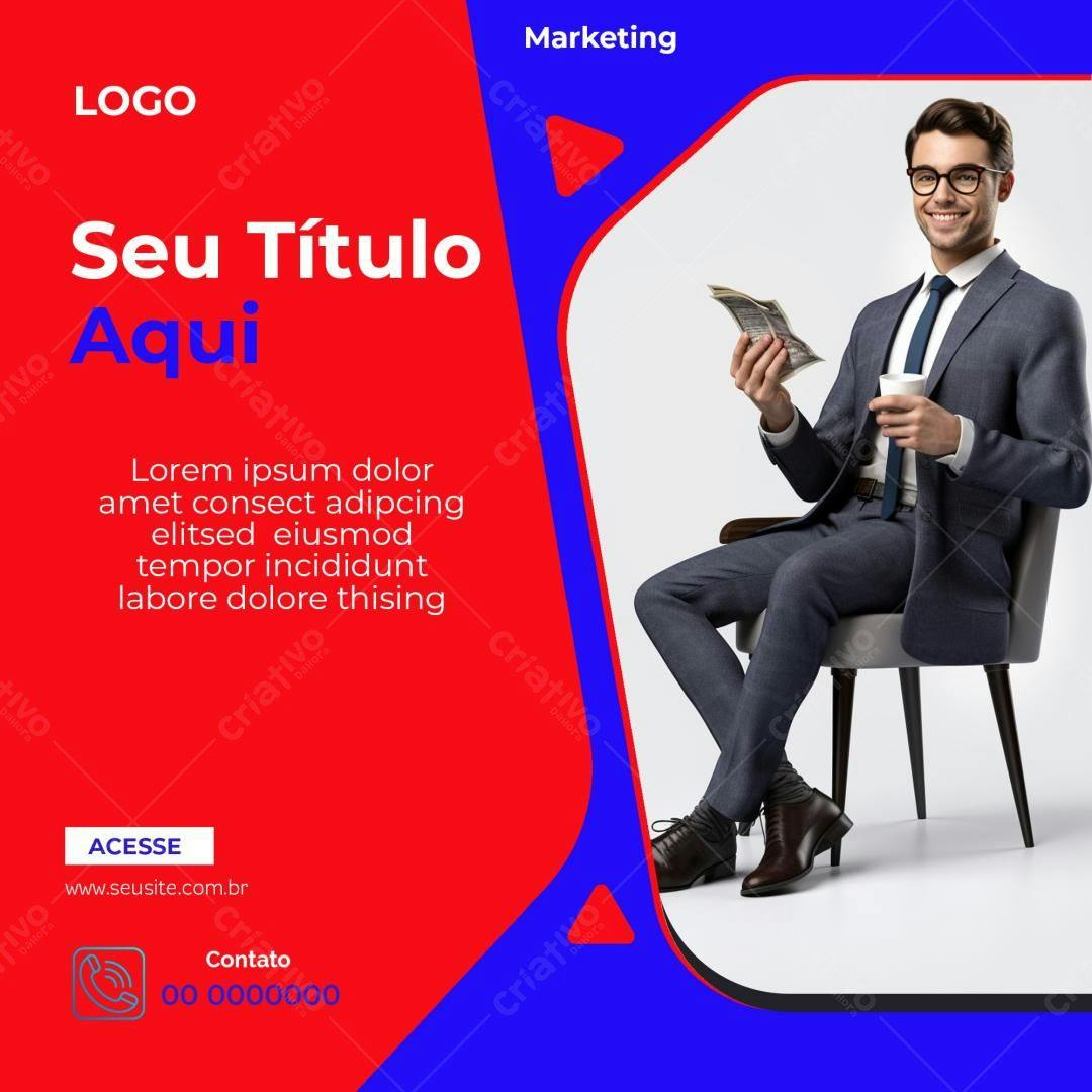 Postagem de Marketing para Redes Sociais PSD Editável