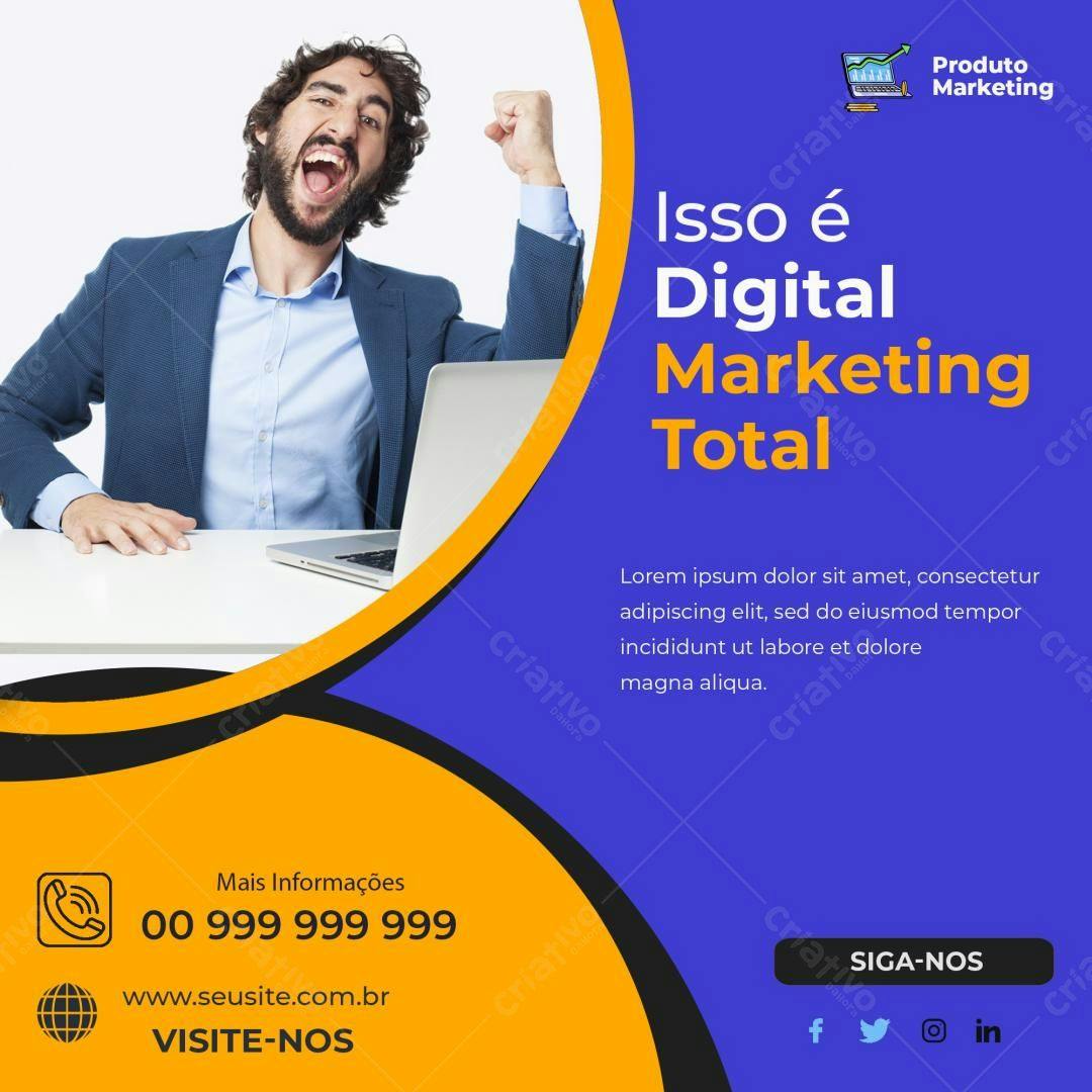 Postagem para Redes Sociais Marketing Digital PSD Editável