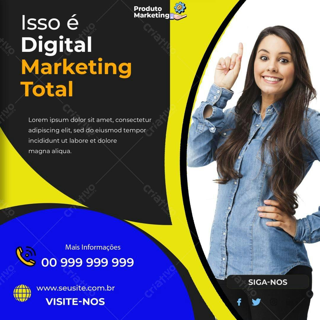 Post para Redes Sociais Marketing Digital PSD Editável