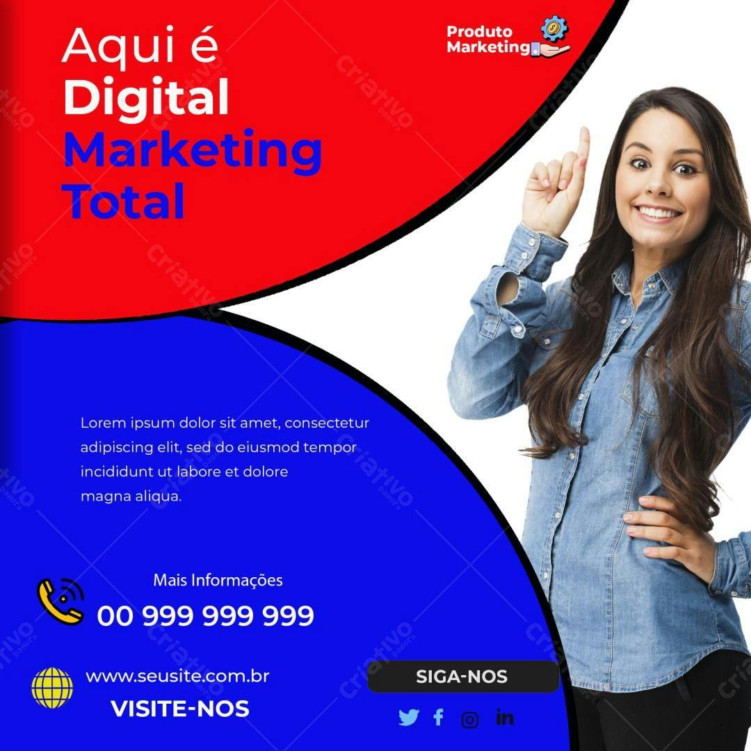 Post para Redes Sociais Marketing Digital PSD Editável
