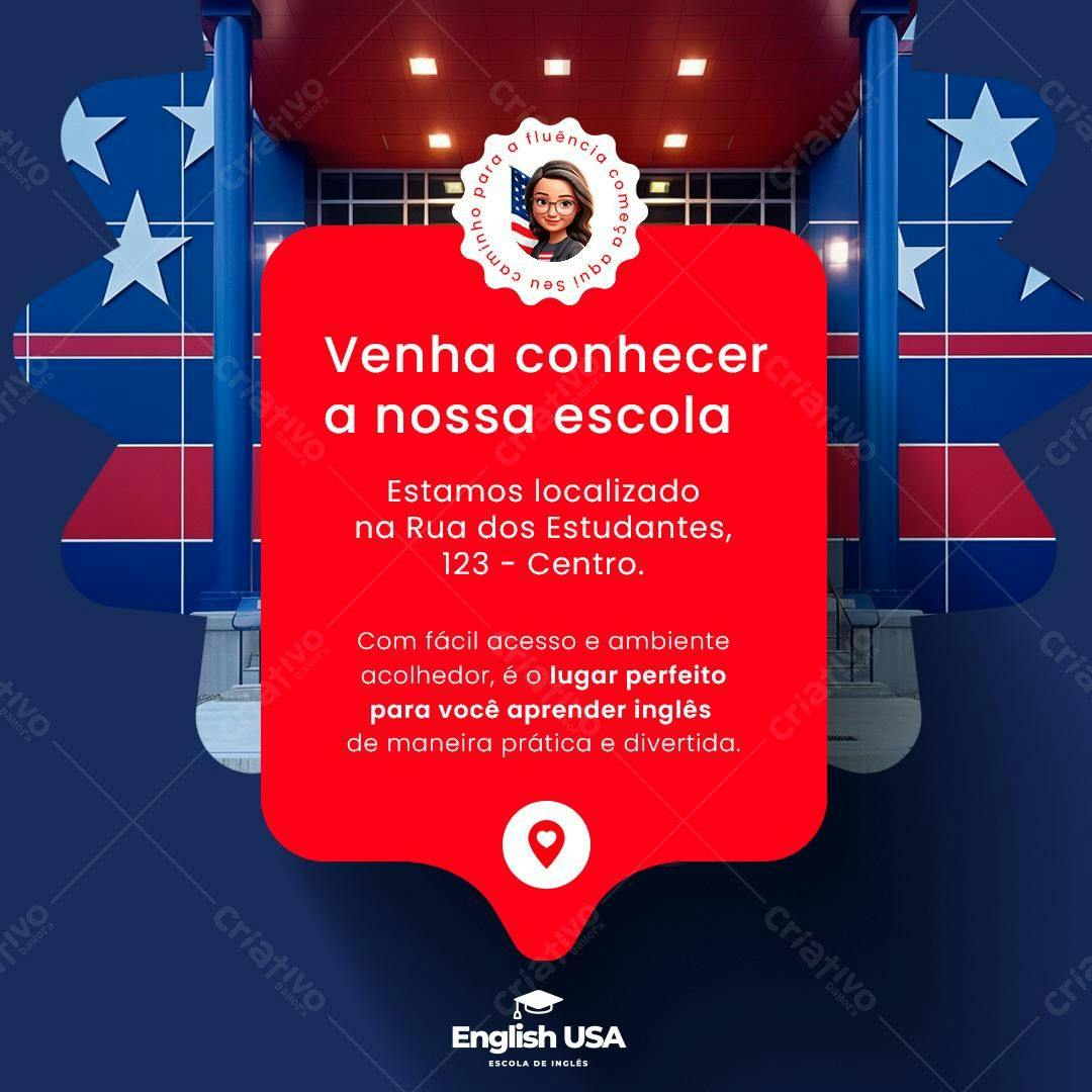 Flyer para Escola de Inglês PSD Editável