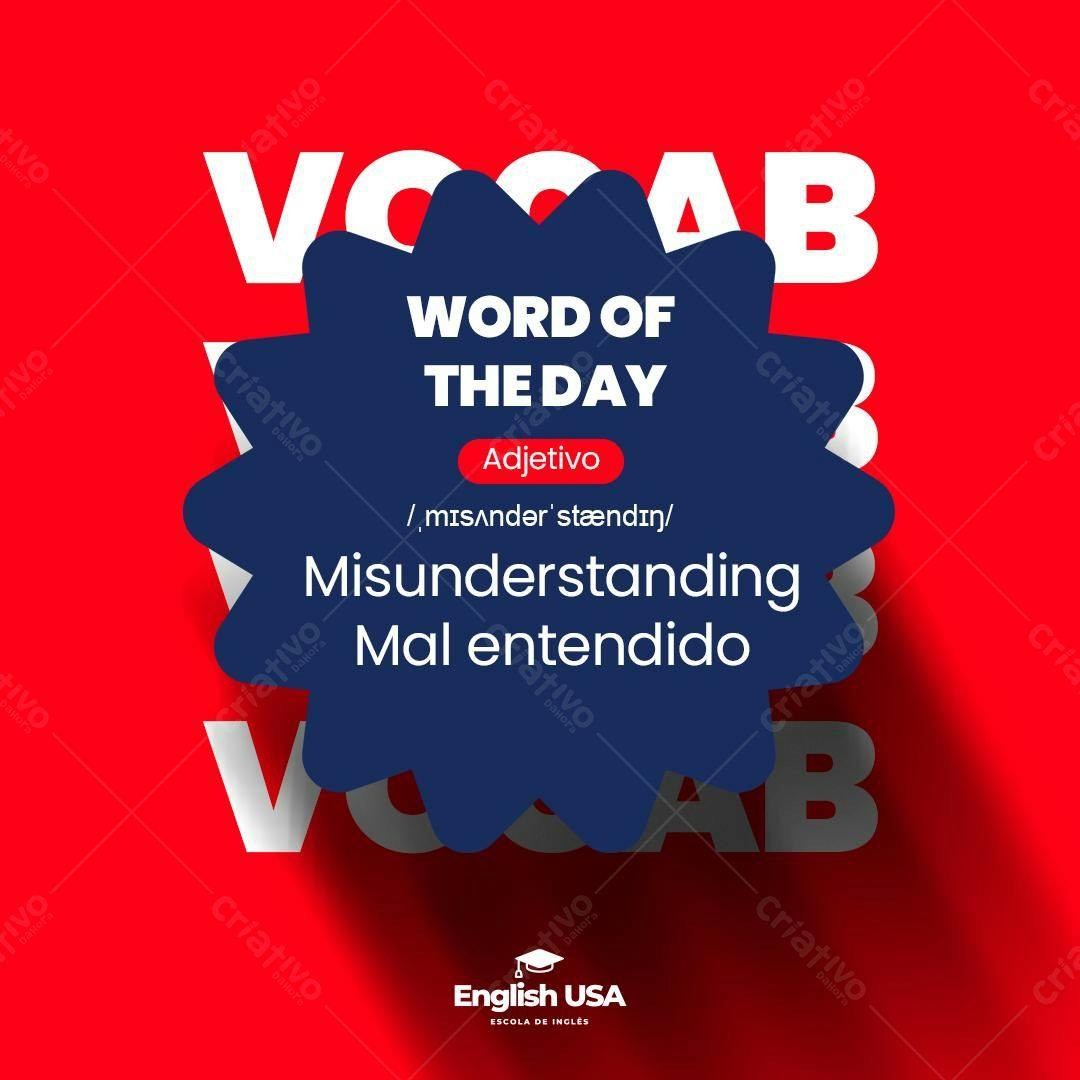 Post para Redes Sociais Dia do Vocabulário PSD Editável