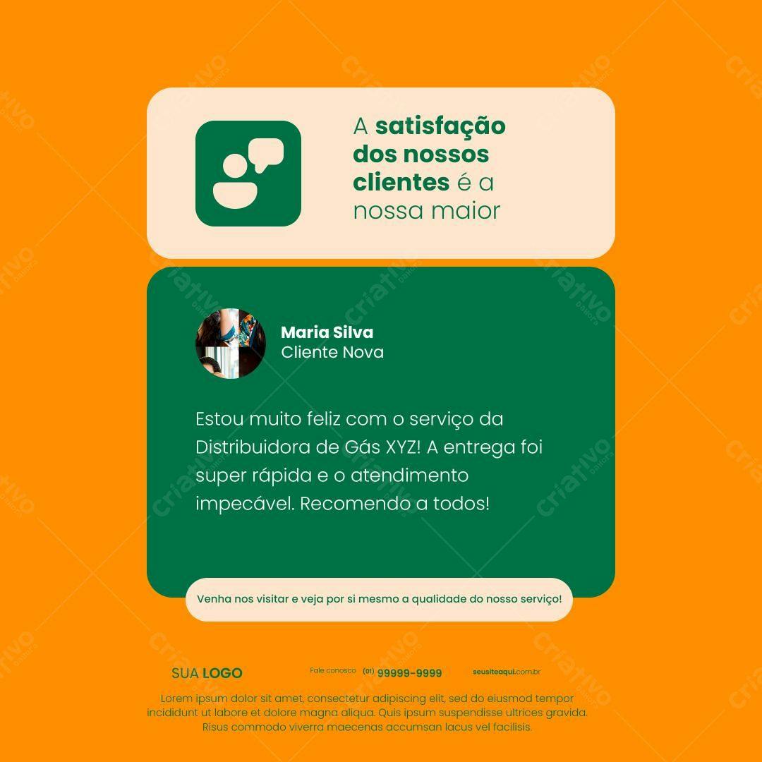 Depoimento Cliente Satisfeito PSD Editável