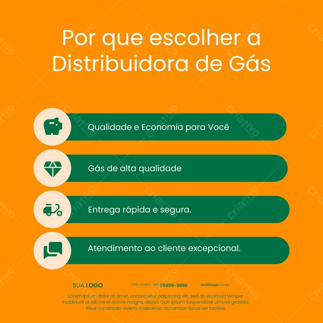 Flyer Distribuidora de Gás PSD Editável