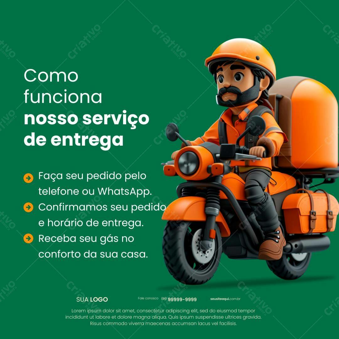 Flyer Entrega de Gás PSD Editável