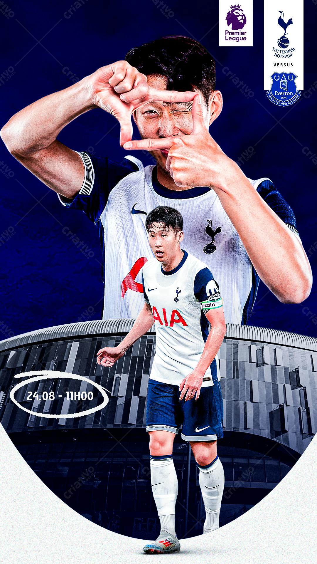 Poster de Futebol Tottenham x Everton PSD Editável