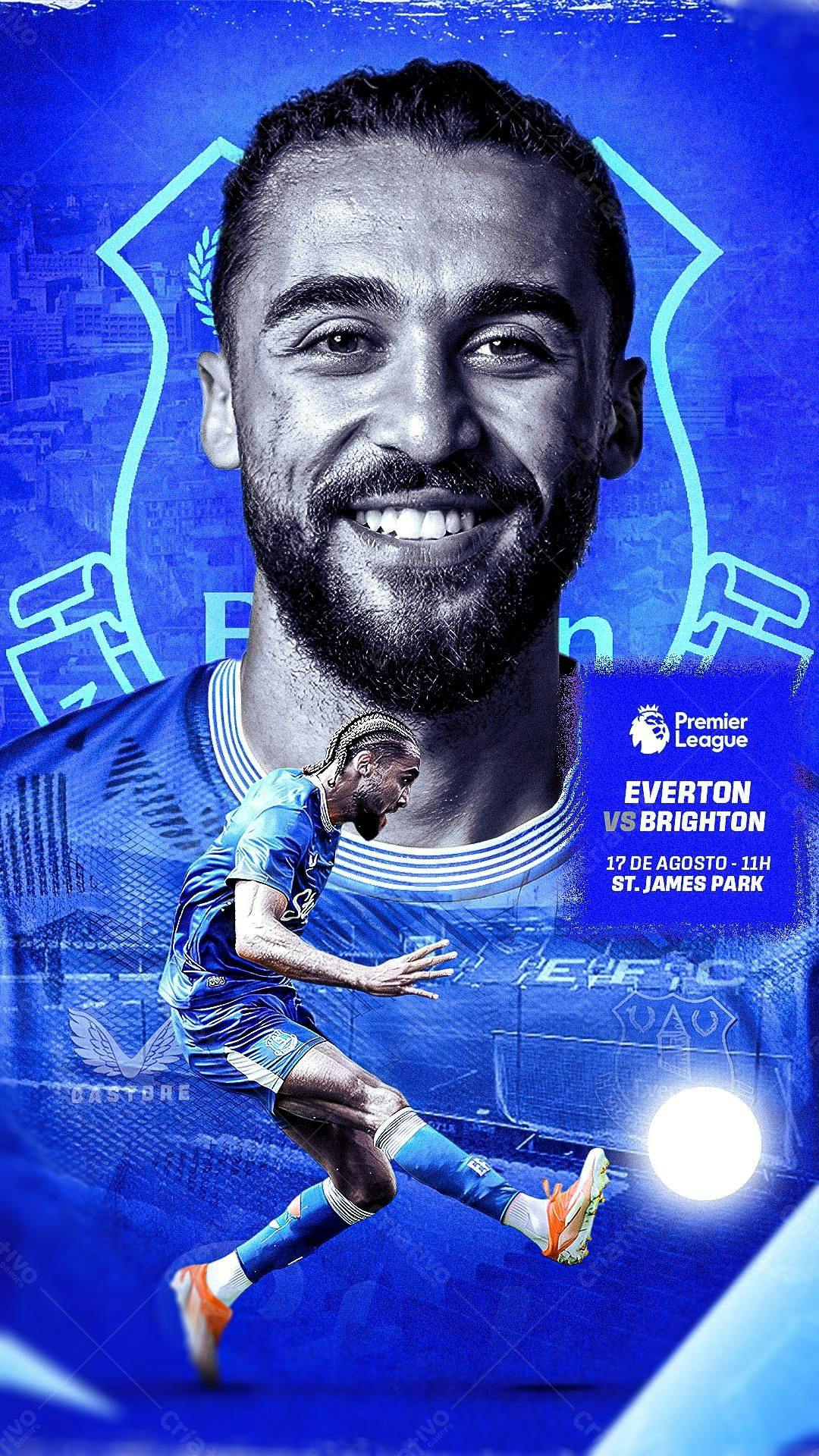 Flyer Everton vs Brighton PSD Editável