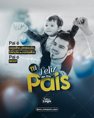 Social media feliz dia dos pais 11 de agosto psd editável