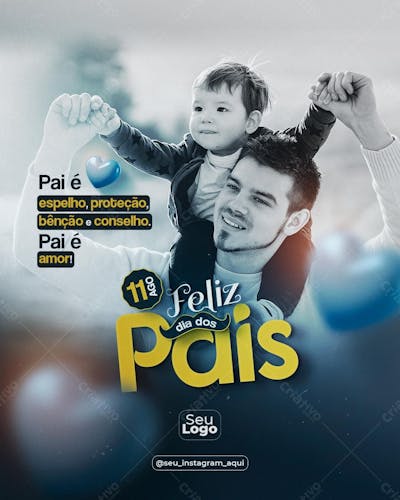 Social Media Feliz Dia Dos Pais 11 De Agosto Psd Editável