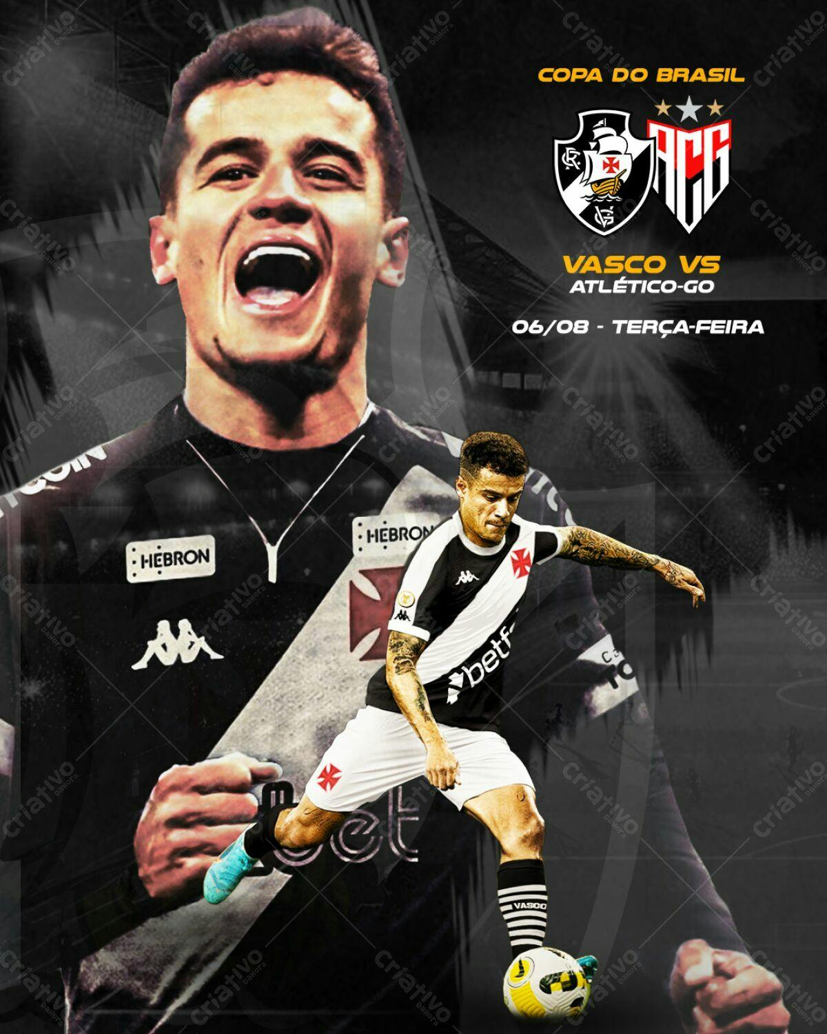 Flyer Vasco x Atlético-GO Copa do Brasil PSD Editável